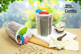 Multicolor Plastic 4 Section Container (1200 ML)